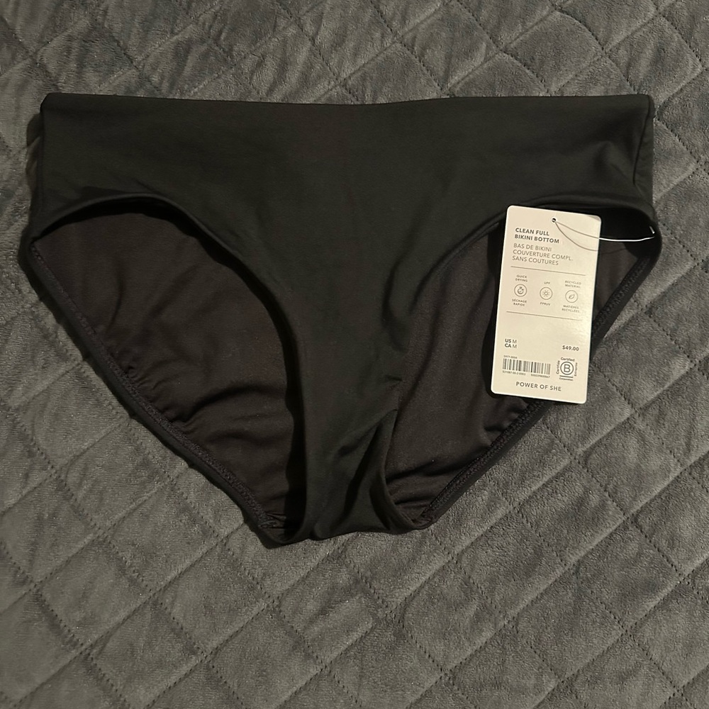 NWT Athleta black clean full bikini bottom